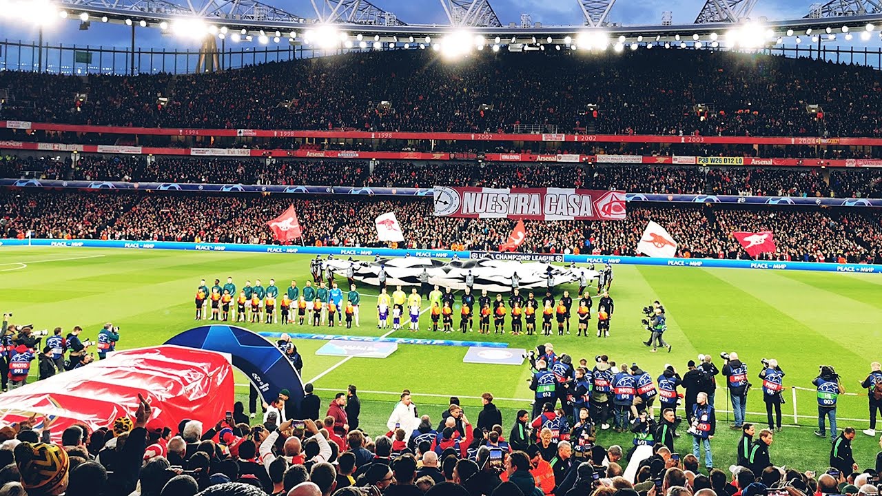 Arsenal vs. Bayern | Champions League Hymne | Viertelfinale Emirates Stadium April 2024