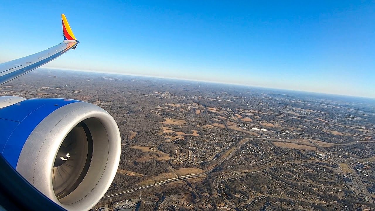 Southwest Airlines 737 MAX 8 - Beautiful Morning Landing in Nashville, TN (BNA)