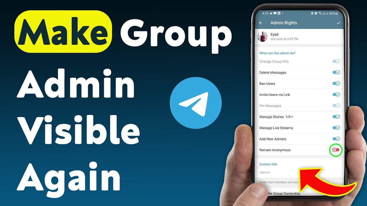 How To Make a Group Admin Visible Again on Telegram (Updated)