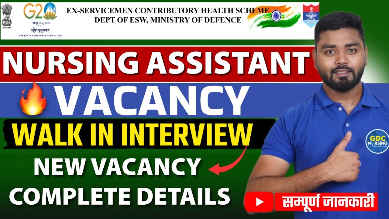 Nursing Assistant Vacancy 2025 | ECHS Recruitment | Walk-in Interview Details & Eligibility