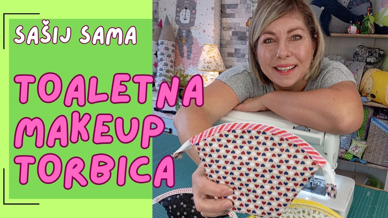 kako sašiti makeup torbicu/ šivanje toaletne torbice/ makeup bag tutorial/ small makeup pouch diy