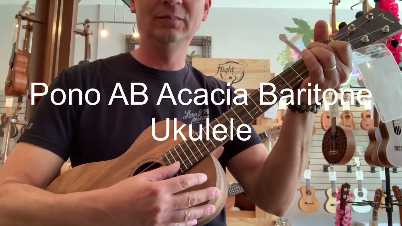 Pono AB Acacia Baritone Ukulele Demo/Review at Aloha City Ukes