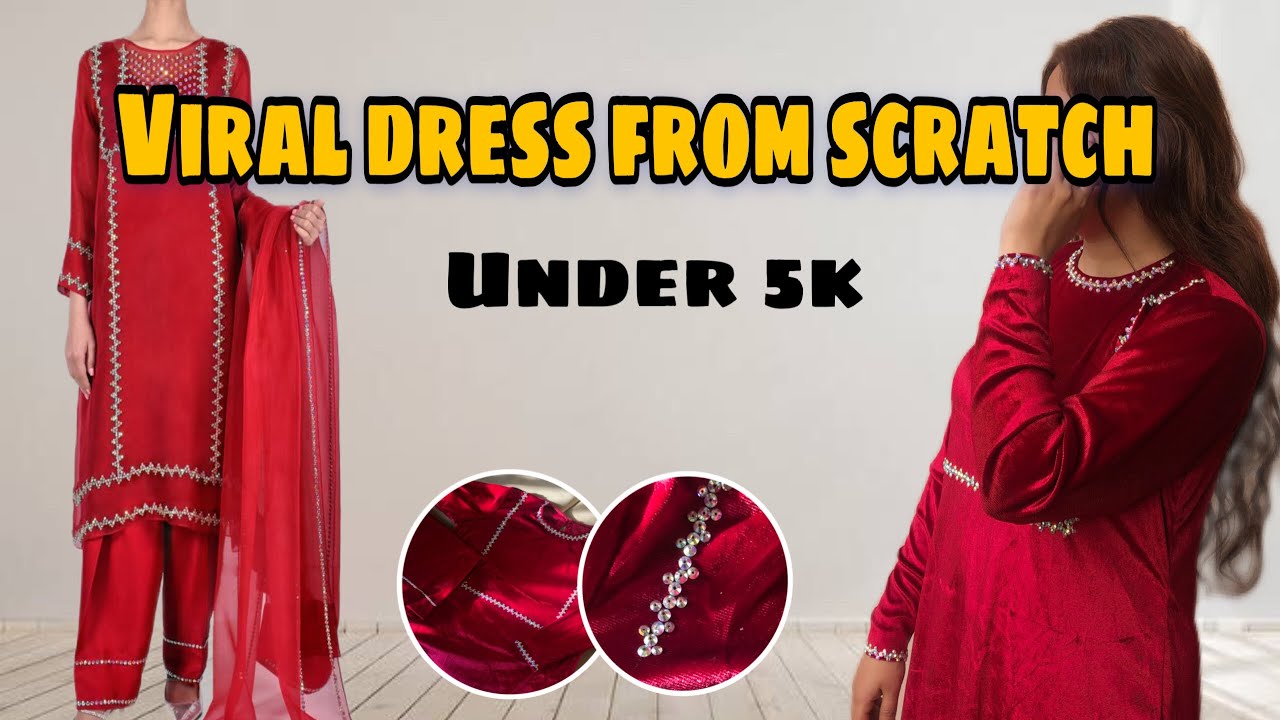 Muse viral stones dress designing 2024 | Outfit from scratch under 5k