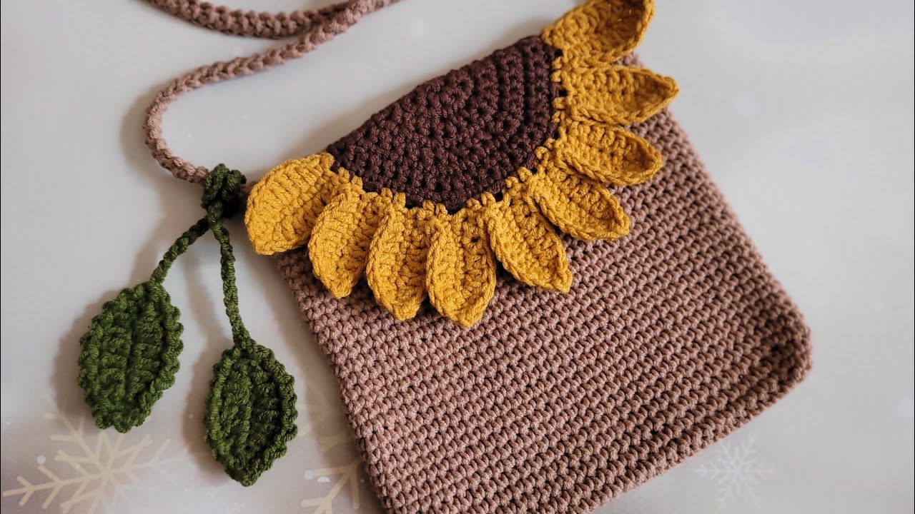Mini bag # Tığ işi çanta modeli# Kolay  ayçiçeği Çanta modeli