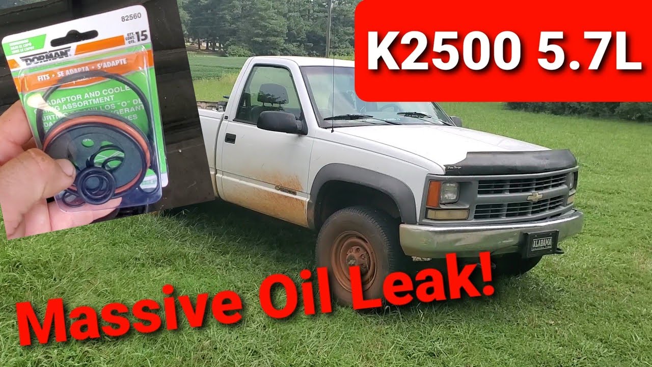 97 K2500 5.7L — огромная утечка масла! — легко исправить!
