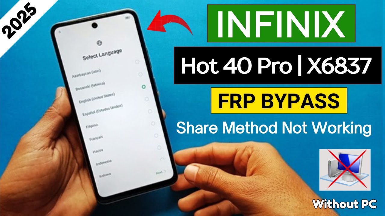 Infinix Hot 40 Pro (X6837) FRP Bypass Android 13 Without PC | Share Article Not Working -2025