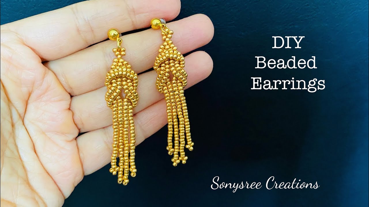 Cleopatra Earrings || Beaded Earrings || How to make Celtic Knot earrings