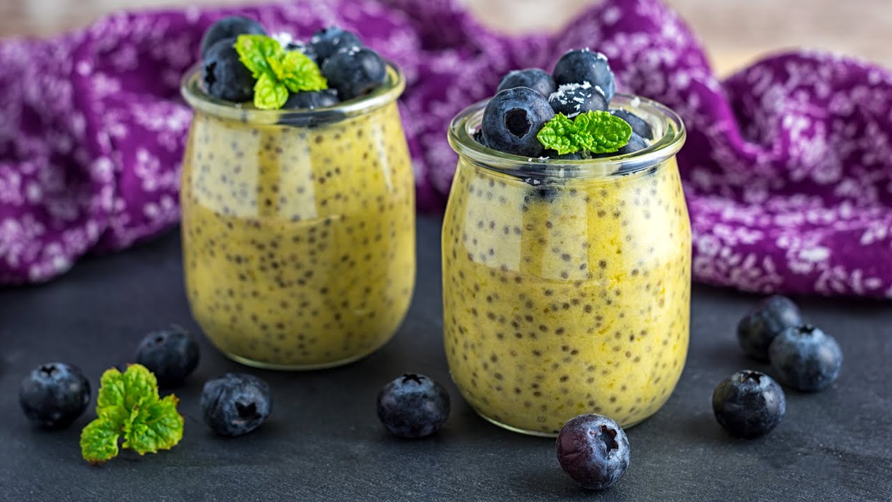 Pudin de mango y chía rápido y fácil ¡Un POSTRE en SÓLO 5 MINUTOS! 🥭
