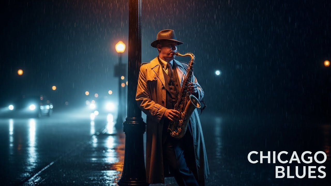 Vintage Chicago Blues  Cinematic Sound and Deep Guitar for Cold Nights and Snowy Streets c155934a