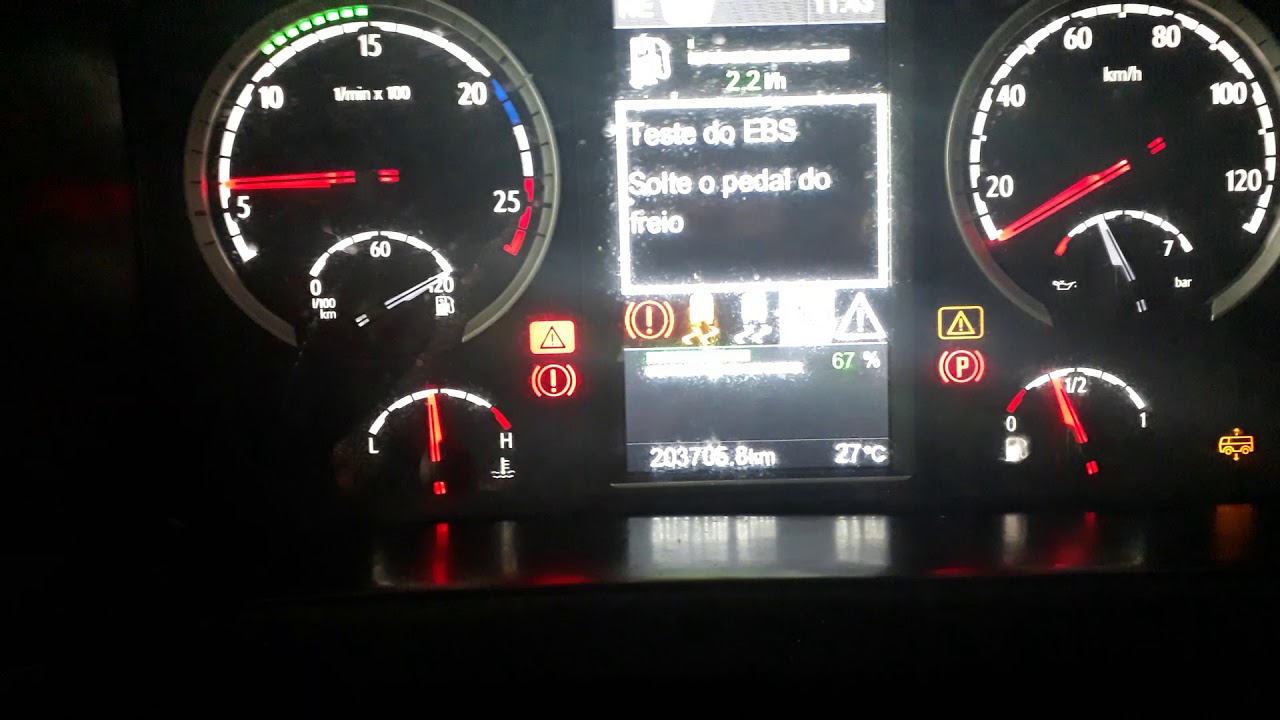 Freios EBS Scania - Teste de reposição das unidades