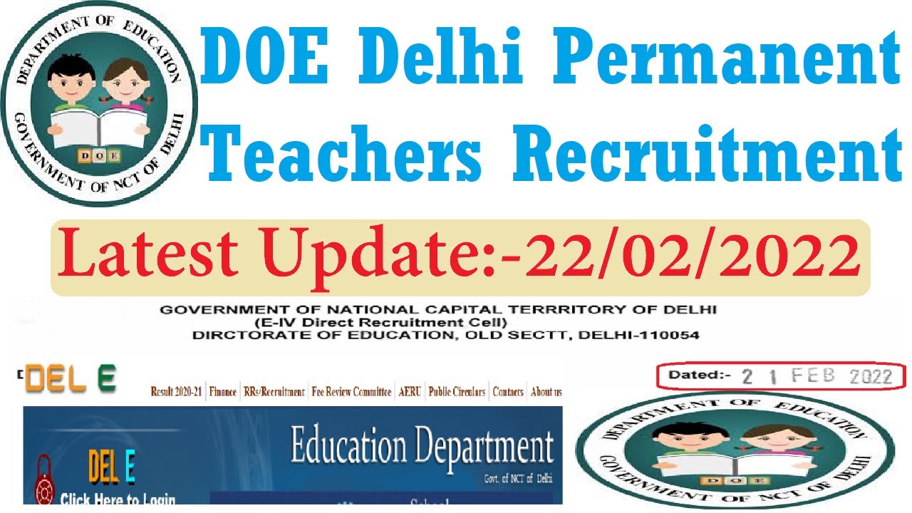 DOE DELHI TEACHERS RECRUITMENT 2 NEW NOTICE 2022 |  DSSSB LATEST UPDATE 2022 | DOE NEWS UPDATE 2022