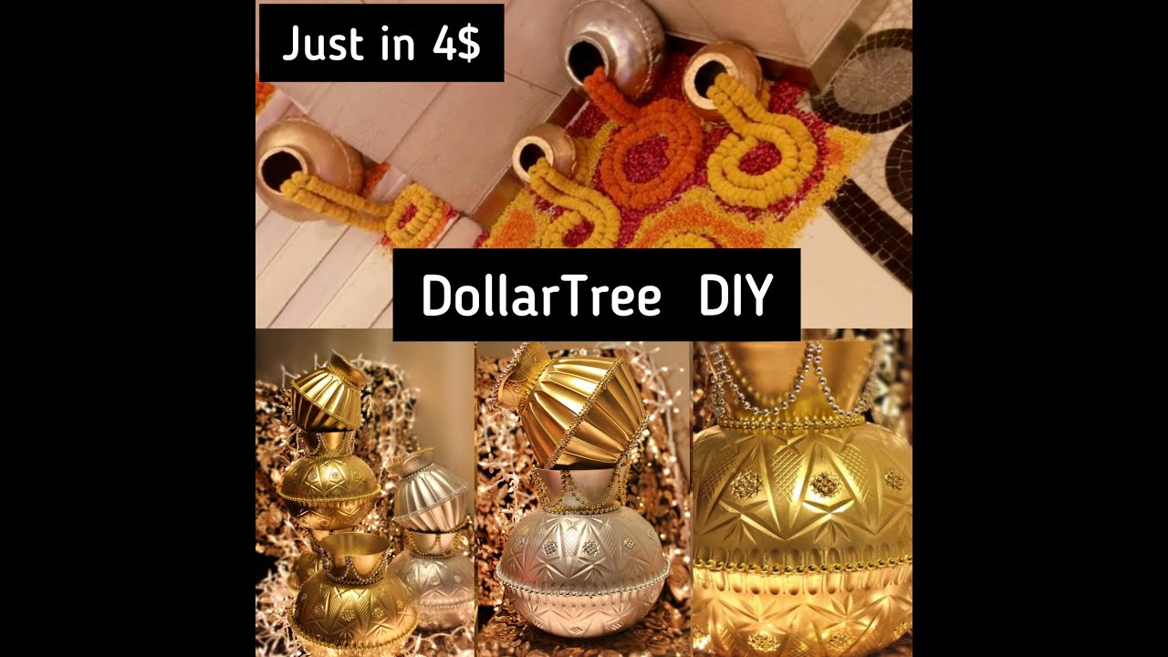 Dollar Tree DIY | Decoration Ideas | Golden & Silver Matki making DIY | DIY in just 4$
