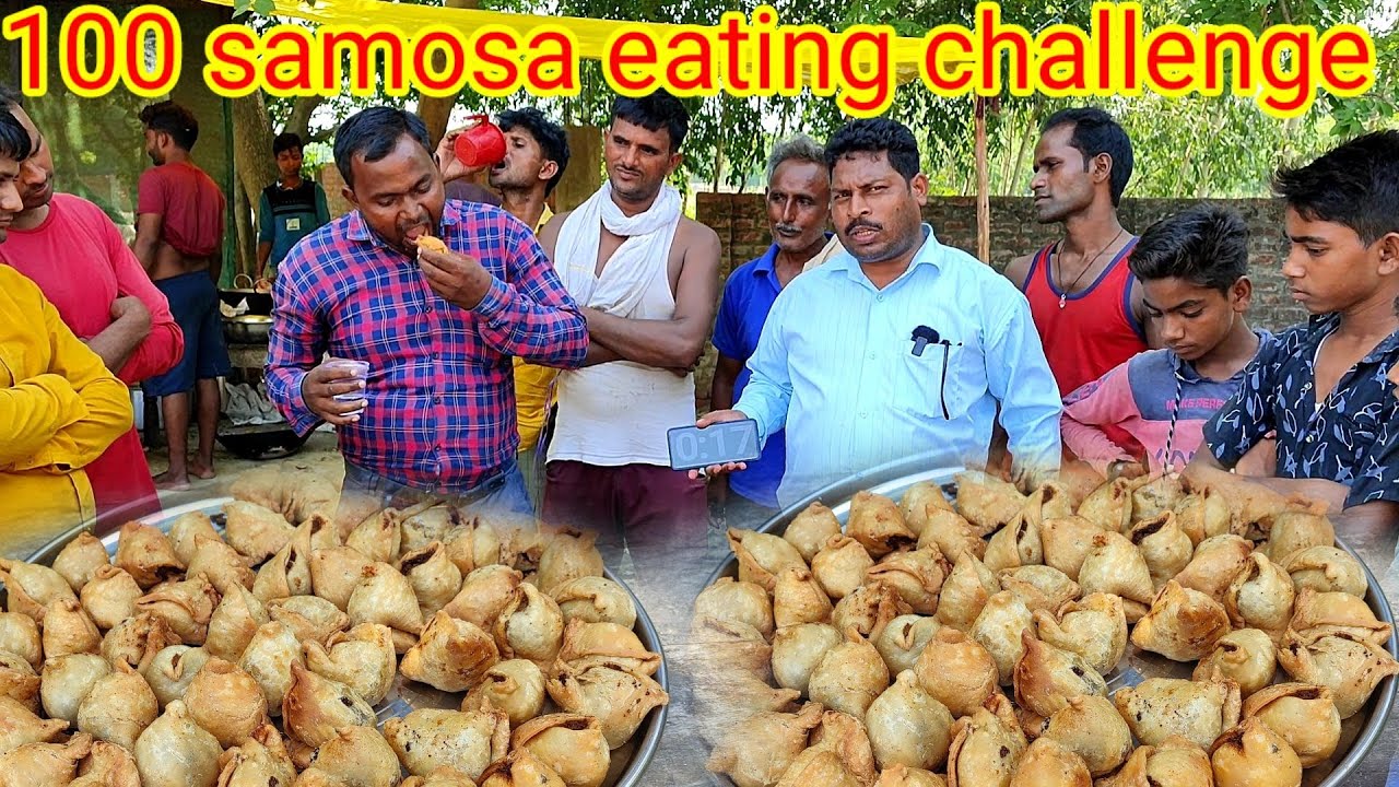 अनलिमिटेड समोसा खाओ अनलिमिटेड पैसे ले जाओ। street food samosa eating challenge. new samosa eating