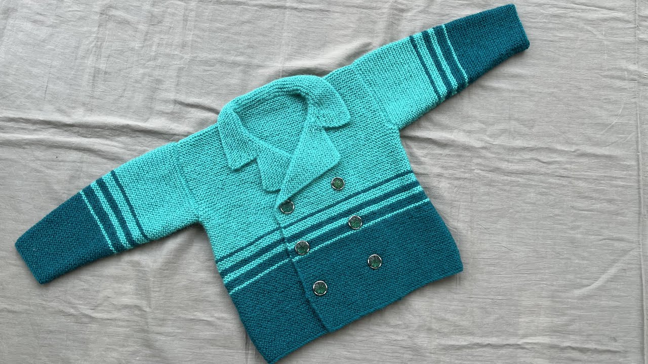 Knitting a woolen coat style sweater for 2 to 3 year old baby| Part - 2 | Woolen Tutorial # 36