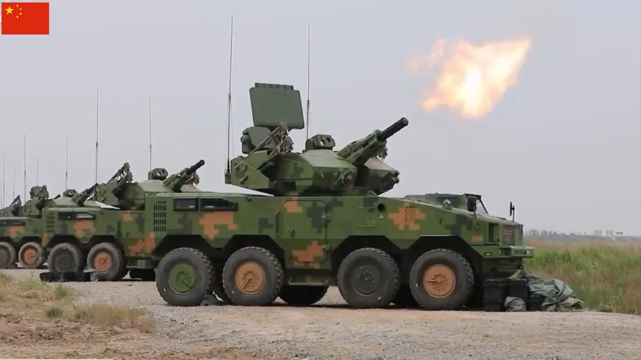 China shows off dozens of its new 8x8 Type 625 short-range air defense systems
