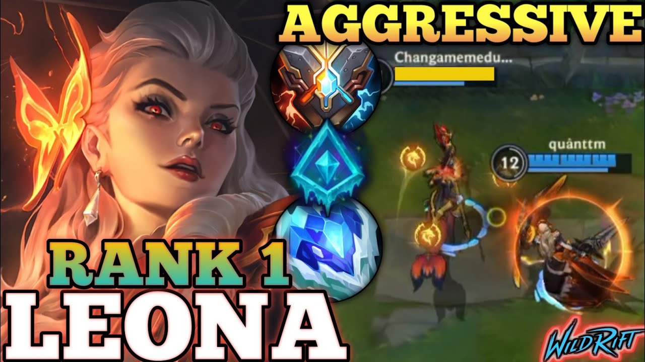 LEONA AGGRESSIVE CROWD CONTROL! BEST META BUILD ABUSE - TOP 1 GLOBAL LEONA BY quânttm - WILD RIFT