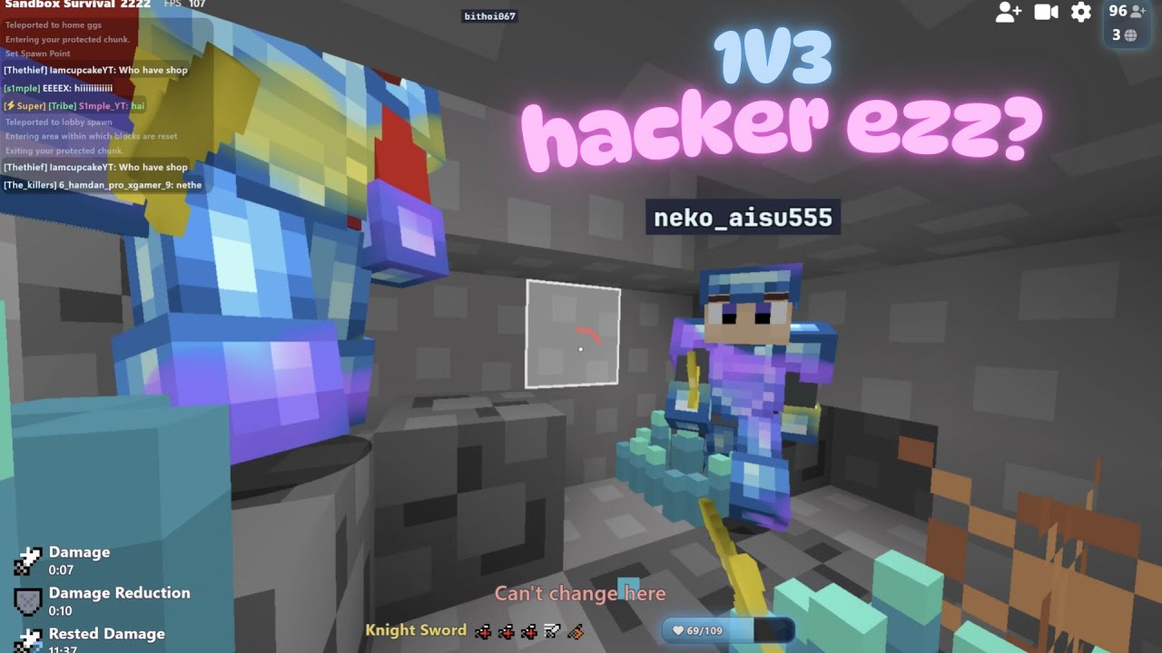 Bloxd.io Survival Hole pvp 2222 & 1 Got A lot of Diamond Sets & 1v4 hackers ( 32 kills ) #bloxdio