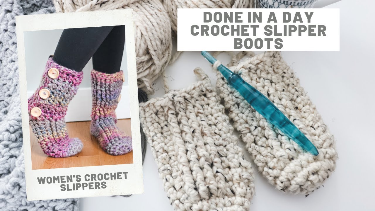 How to Crochet Slipper Boots for Beginners