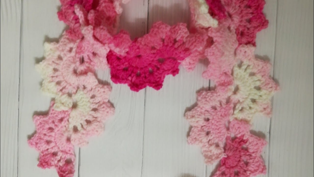 اصنعي بنفسك سكارف كروشيه بنصف ساعة بغرزة جديده وناعمه شرح مفصل للمبتدئين crochet scarf