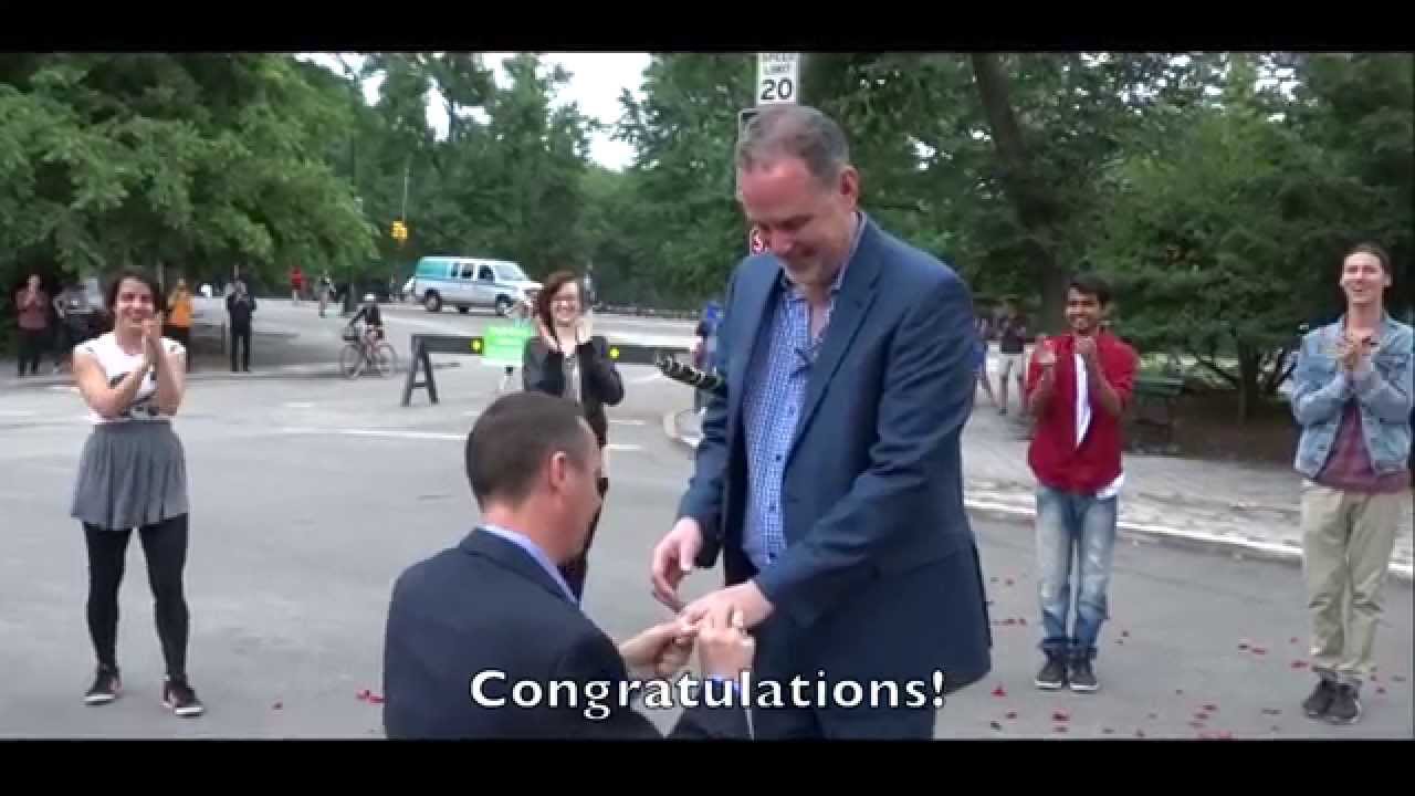 David's Surprise Flash Mob Proposal from Ron - Central Park, NYC, NY