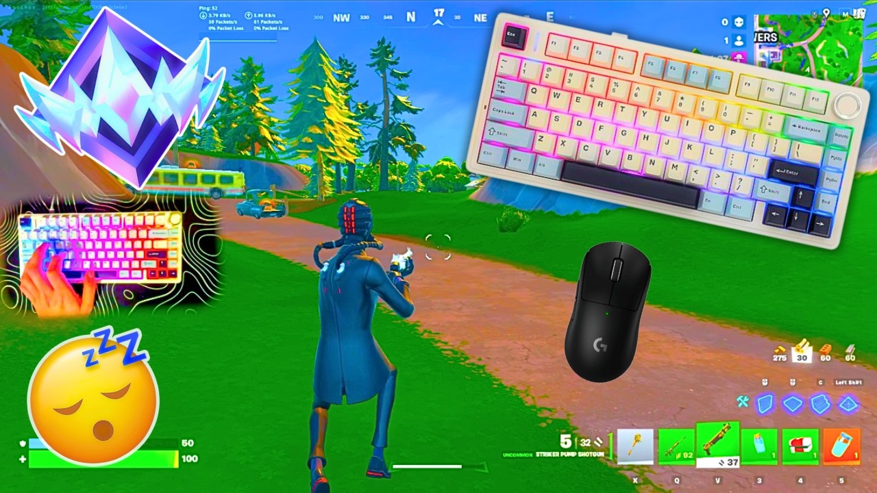 Aula F75 ASMR 😴 Fortnite Ranked Reload🏆Satisfying Keyboard Fortnite 360 FPS 4K