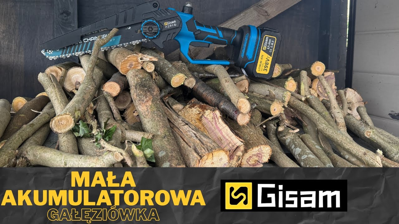 Mała akumulatorowa pilarka Gisam do gałęzi