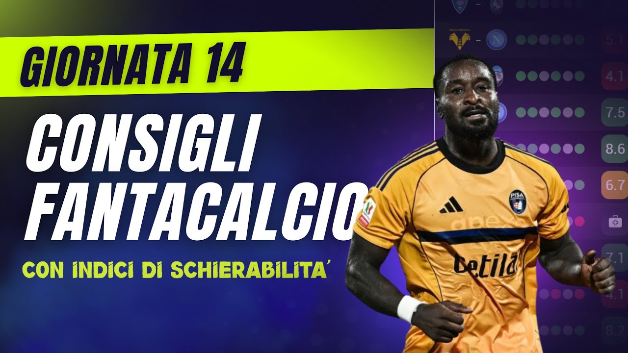 CONSIGLI FANTACALCIO 14^ Giornata Serie A | Con Indici di Schierabilit&agrave;!