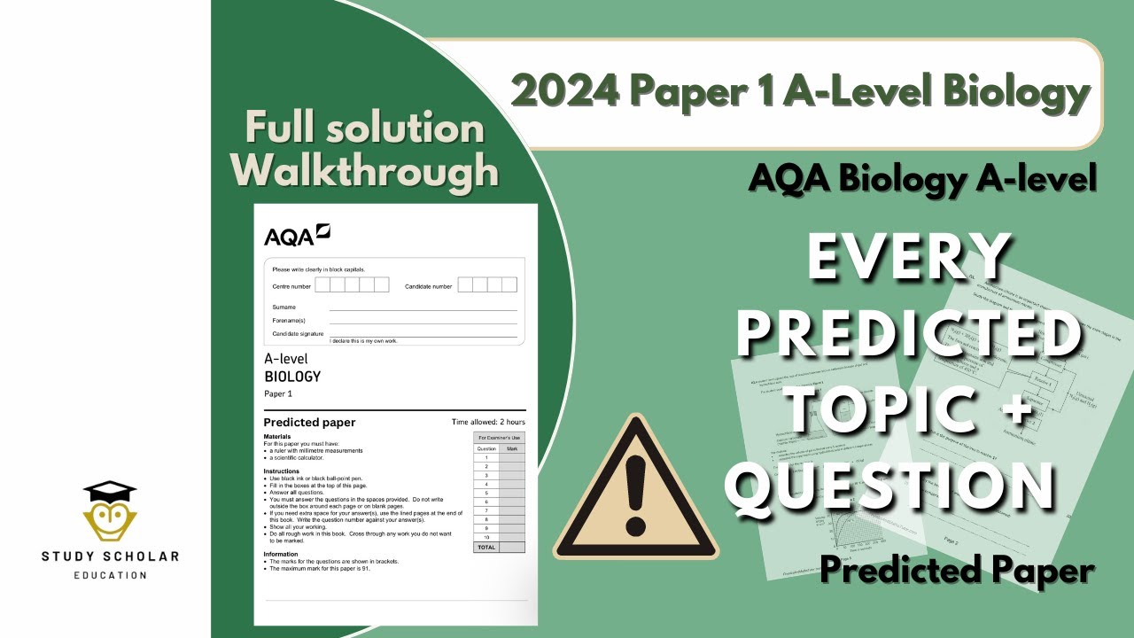 2024 Biology Paper 1 A-level  (AQA) - Predicted paper walkthrough