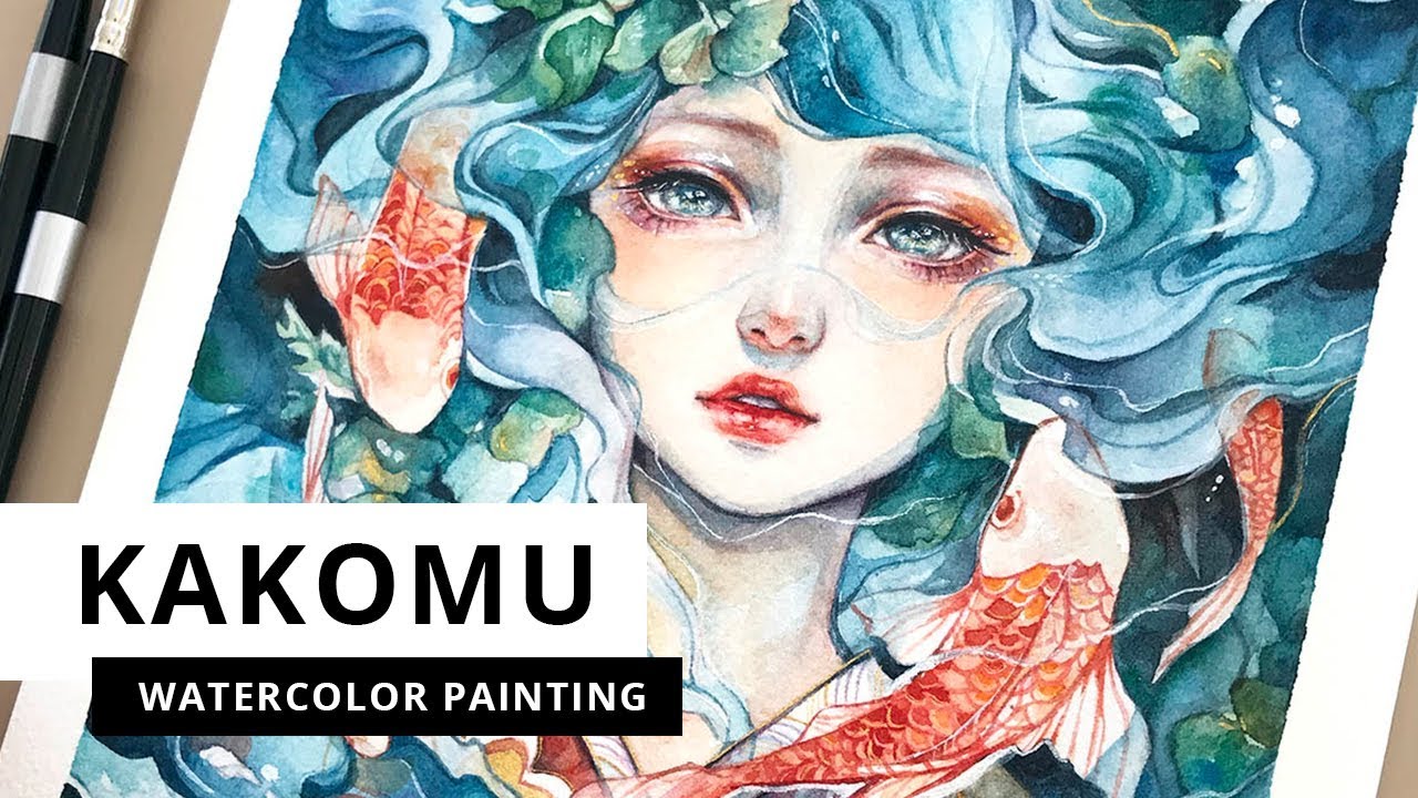 Kakomu | Watercolour Process (Timelapse) by Margaret Morales