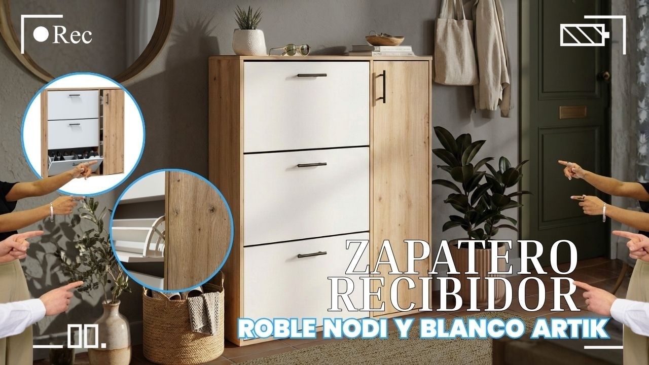 Zapatero recibidor 4 puertas 💙  - Tienda de muebles online
