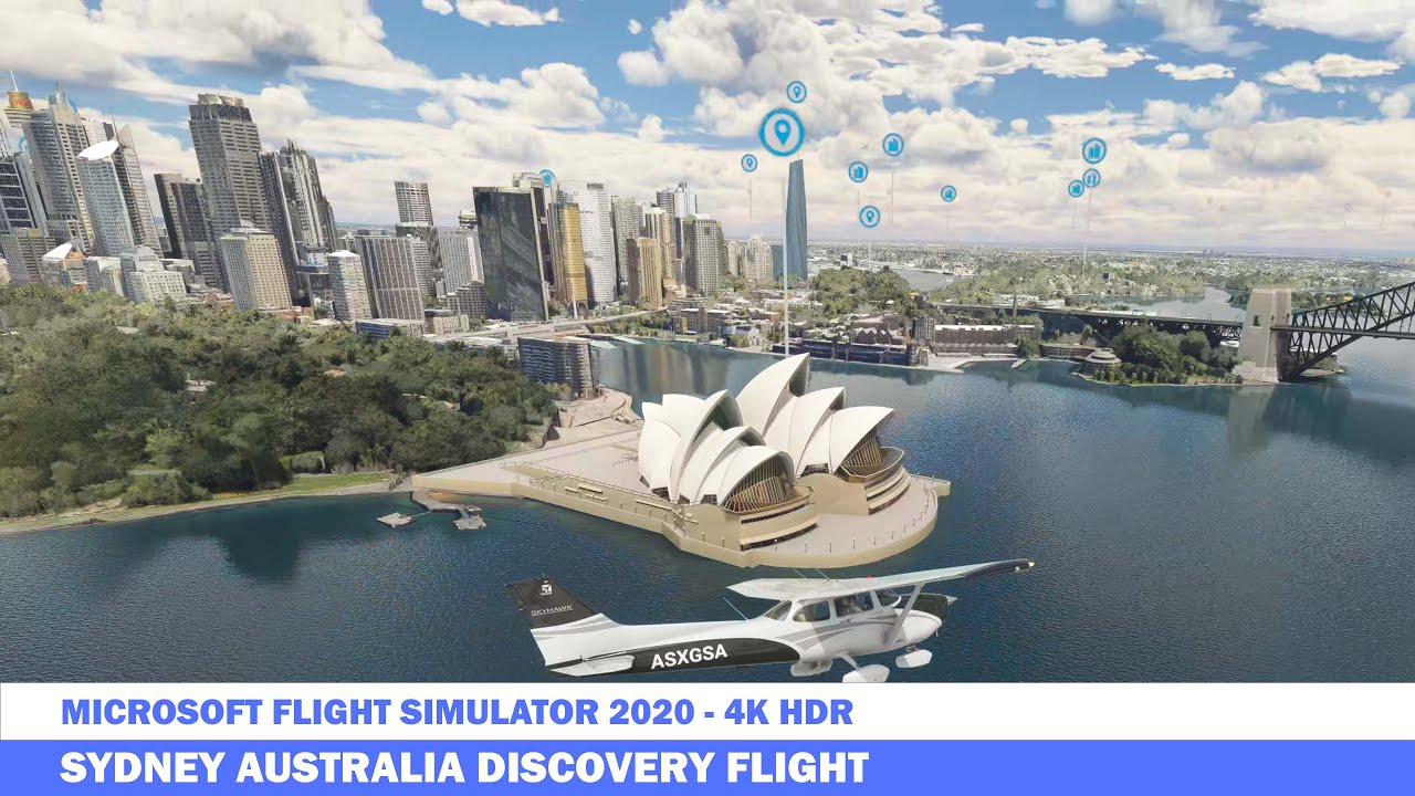 Microsoft Flight Simulator 2020 Sydney Australia Update Discovery Flight 4K HDR