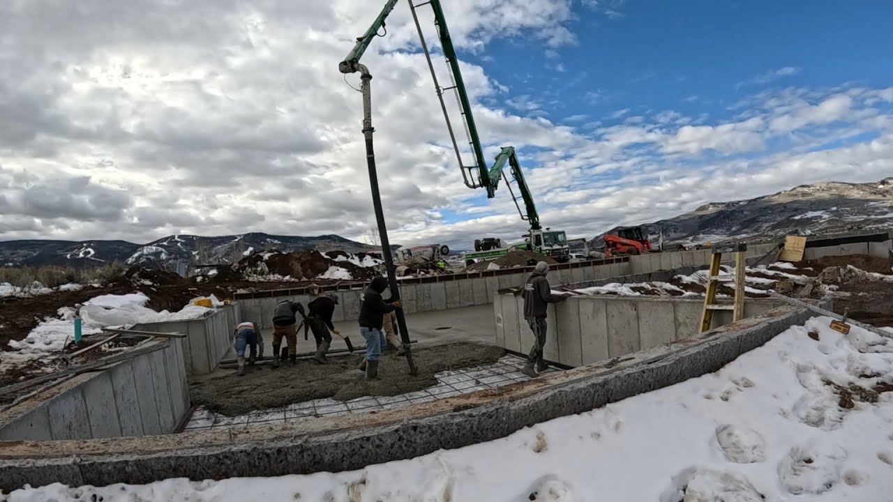 RAW POV | 38Z 4-Section Putzmeister Pouring a Basement Floor by a Mountain Lake 🏔️