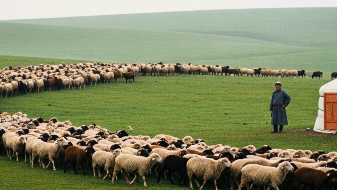 NOMAD LIFE  Peaceful Rainy Herding and Evening Cooking in Mongolia