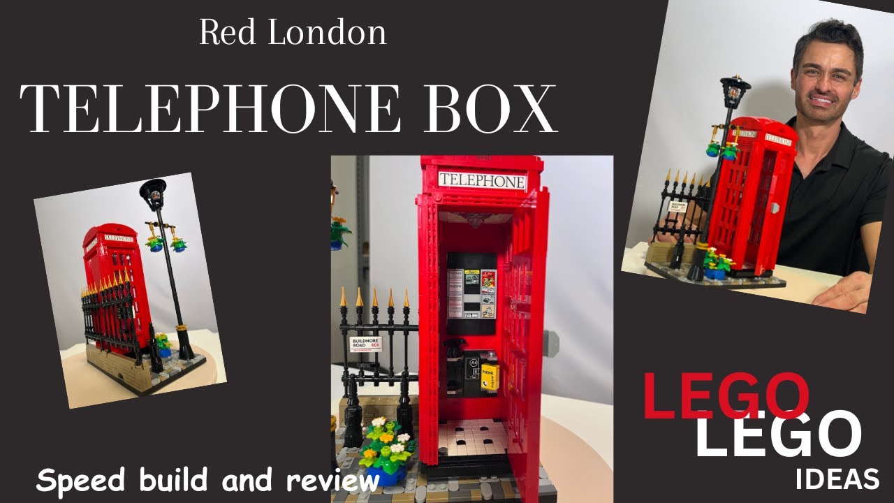Red London Telephone Box LEGO set 21347 speed build and review #lego