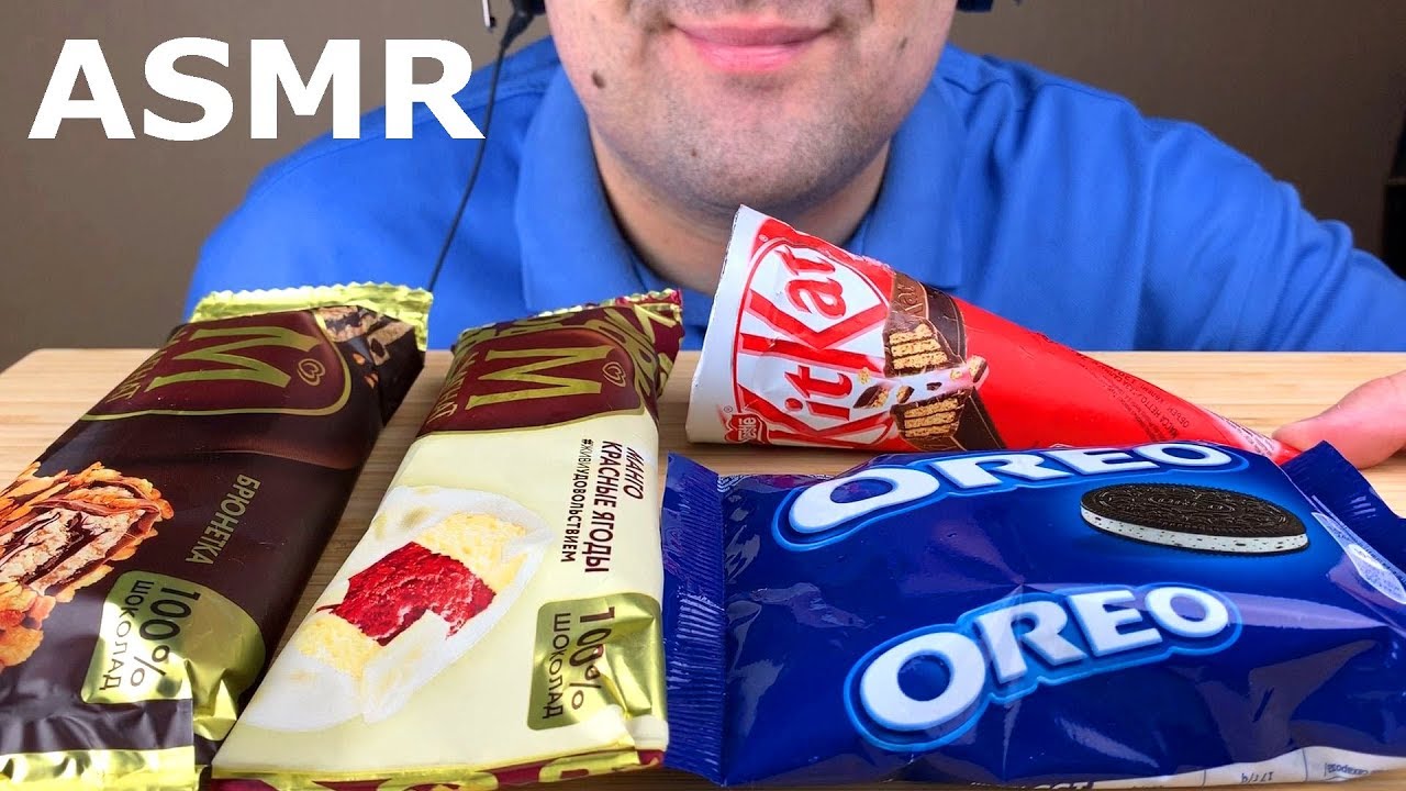ASMR MAGNUM CHOCOLATE ICE CREAM, OREO SANDWICH, ICE CREAM KITKAT MUKBANG (Eating Sounds)