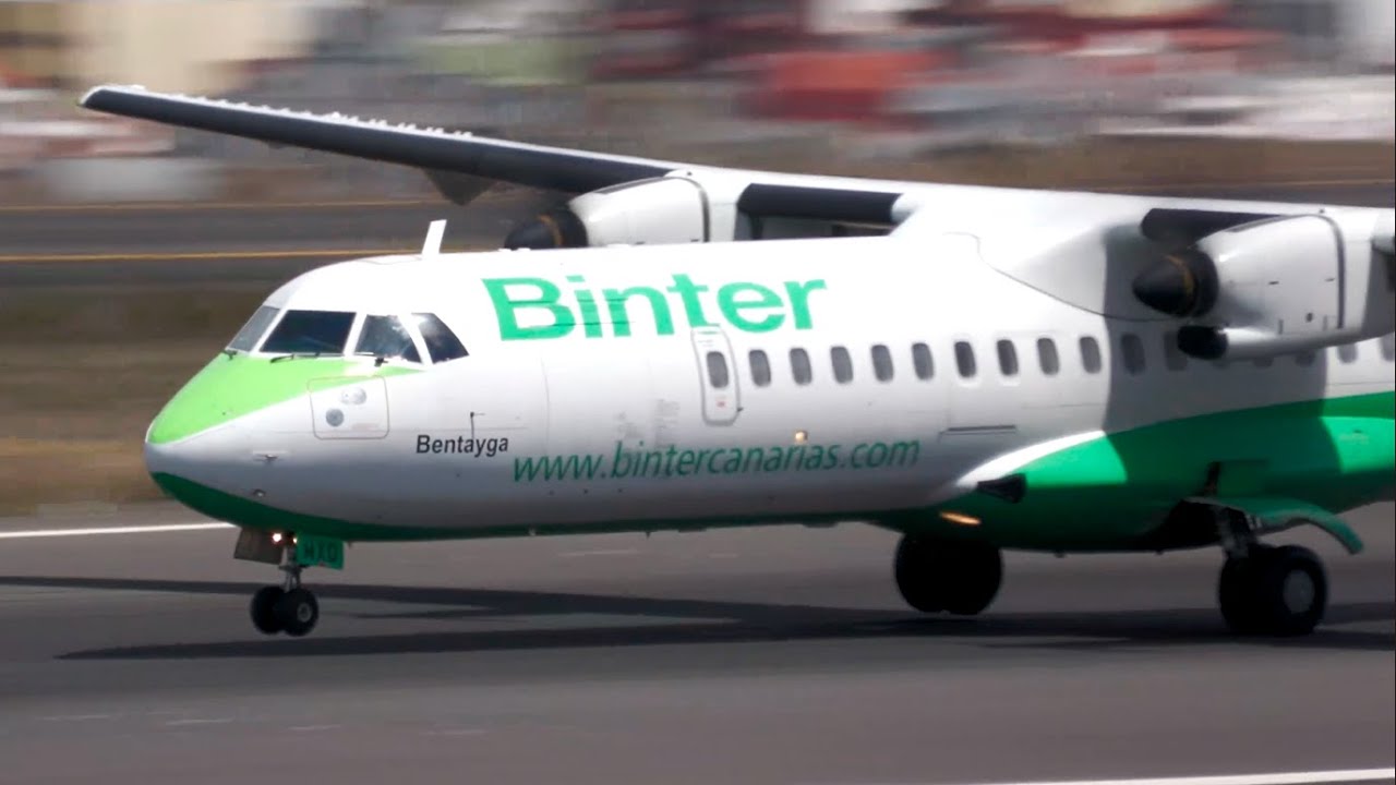 [4k] Close-up ATR 72-600 Landings at Tenerife North Airport