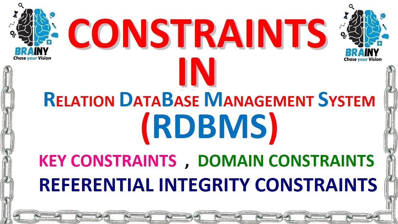 CONSTRAINTS IN DATABASE | KEY CONSTRAINTS | DOMAIN CONSTRAINTS | REFERENTIAL INTEGRITY CONSTRAINTS