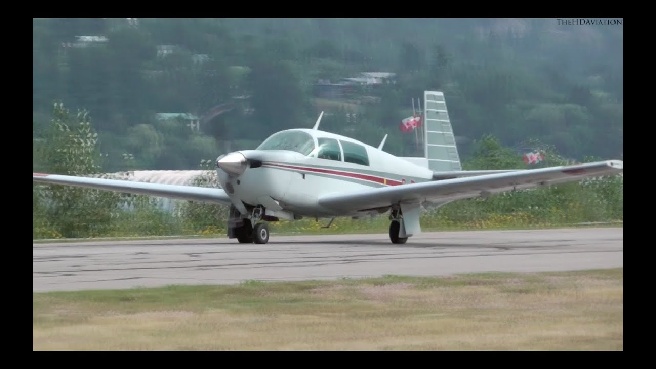 Mooney M20 Approach and Landing in Nelson, British Columbia.