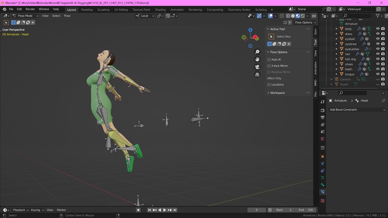 블렌더 캐릭터 IK 리깅(IK Rigging)