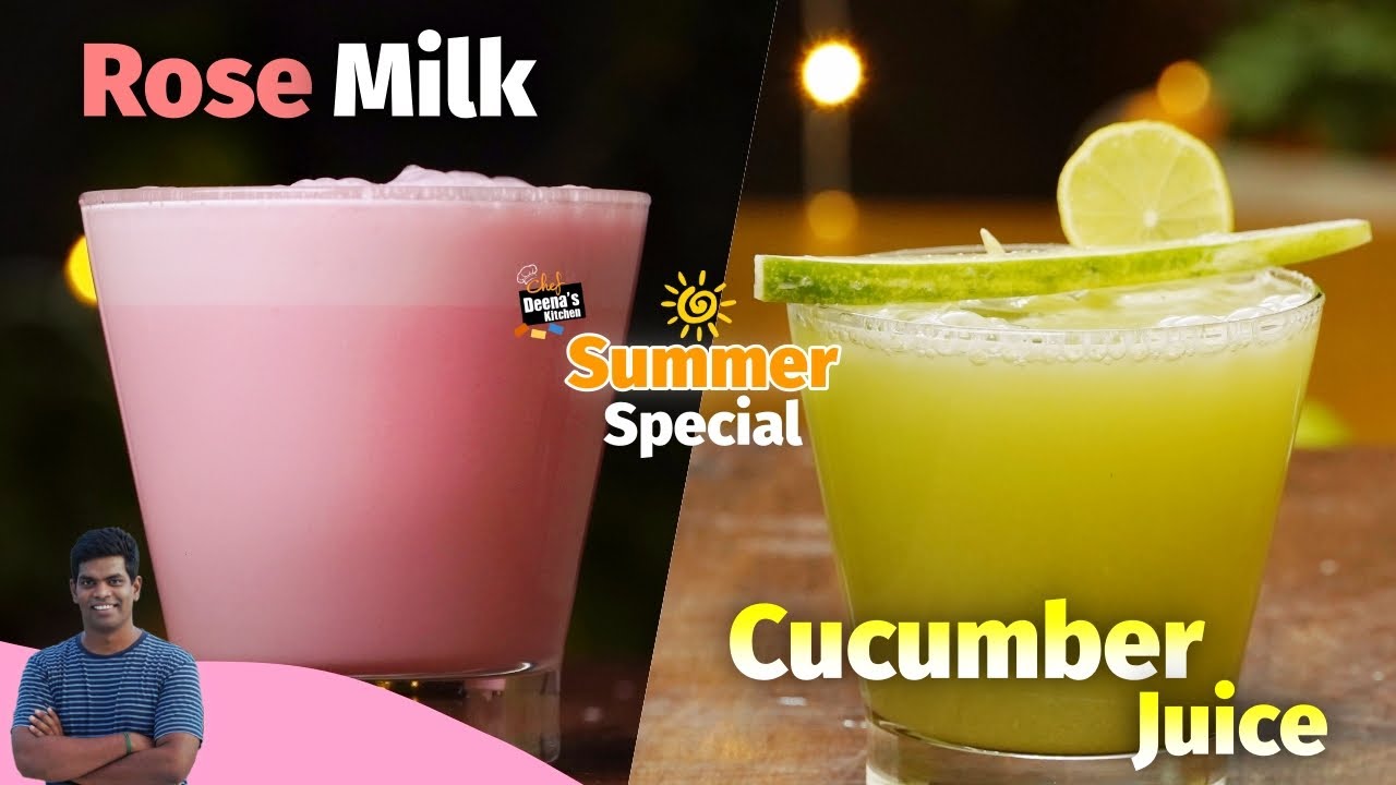 Refreshing Summer Drinks Recipes | Rose Milk & Cucumber Juice | CDK 816 | Chef Deena's Kitchen
