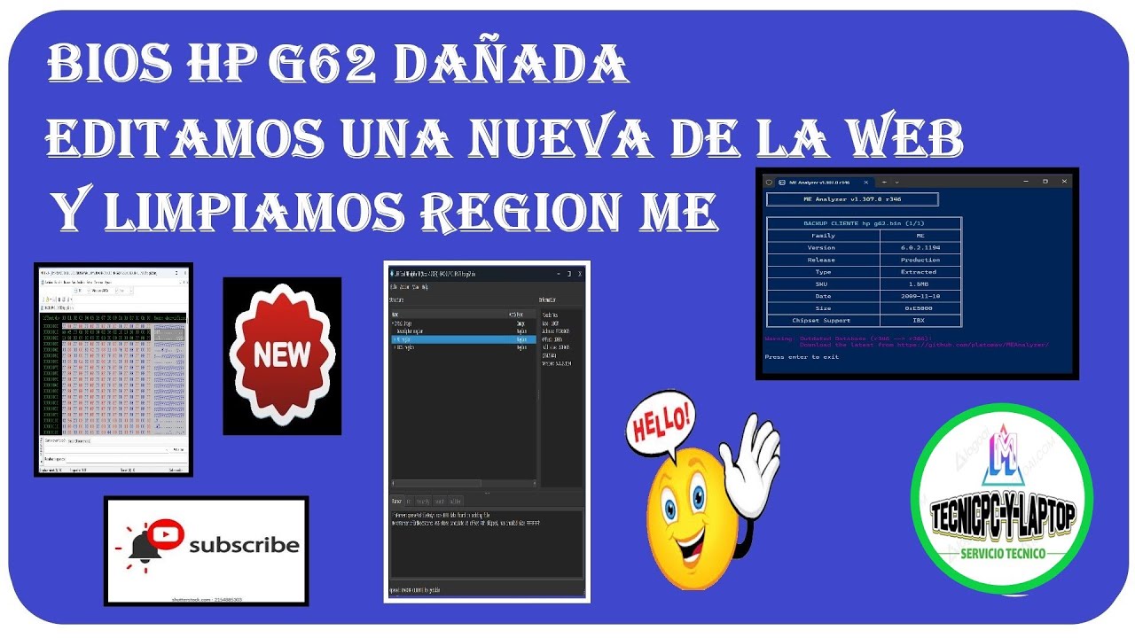 ✔️😎👉BIOS HP G62 DAÑADA EDITAMOS UNA NUEVA DE LA WEB Y LIMPIAMOS REGION ME #computerhardware #pc