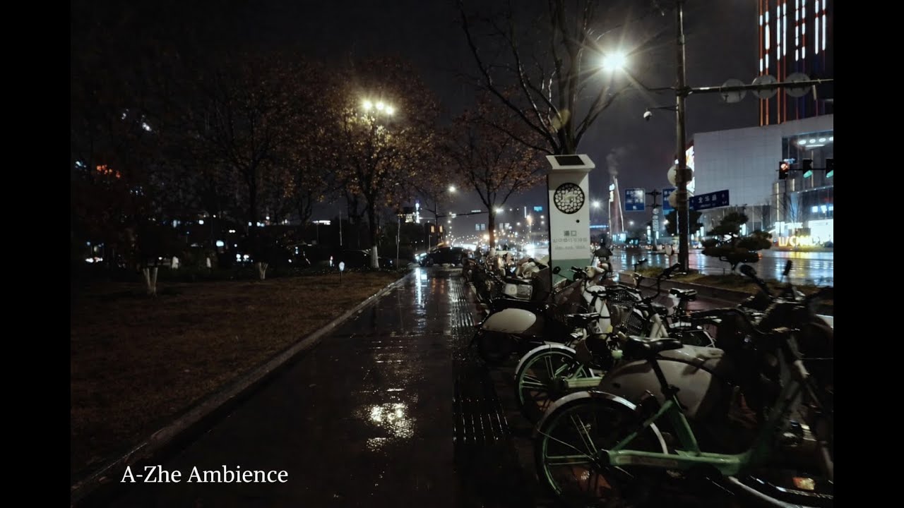 [4K] Rainy Night Walk in Nanjing, China | Soft Rain Sounds & Calm Ambience for Sleep