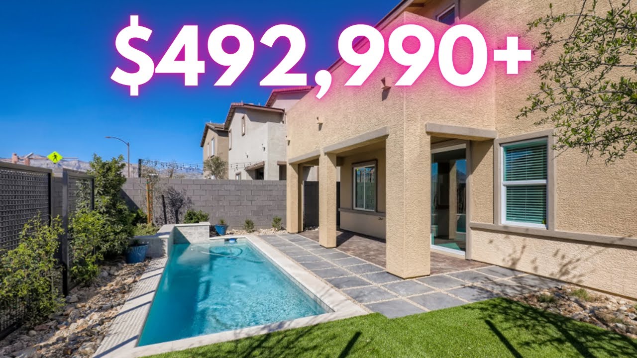 Lennar Las Vegas Swimming Pool Home Elliot plan at Archer Sunstone