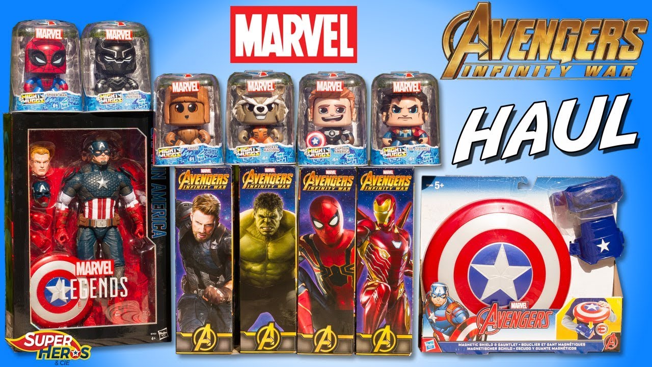 Marvel Avengers Infinity War Haul Jouets Captain America Hulk Iron Spider Iron Man Hasbro Nerf