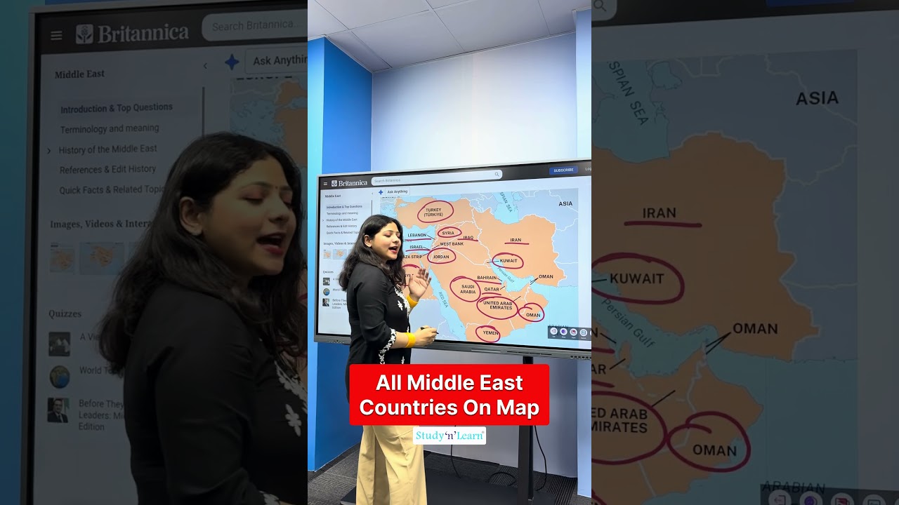 Middle East Countries On Map - Iran, Israel, UAE - Middle East On Map - Iran vs Israel - Iran US War