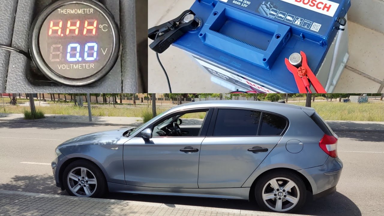 🚗Como CAMBIAR ⚡ CARGAR la batería🔋 BMW serie 1. VOLTIMETRO ❗e81 e87 e82 e88