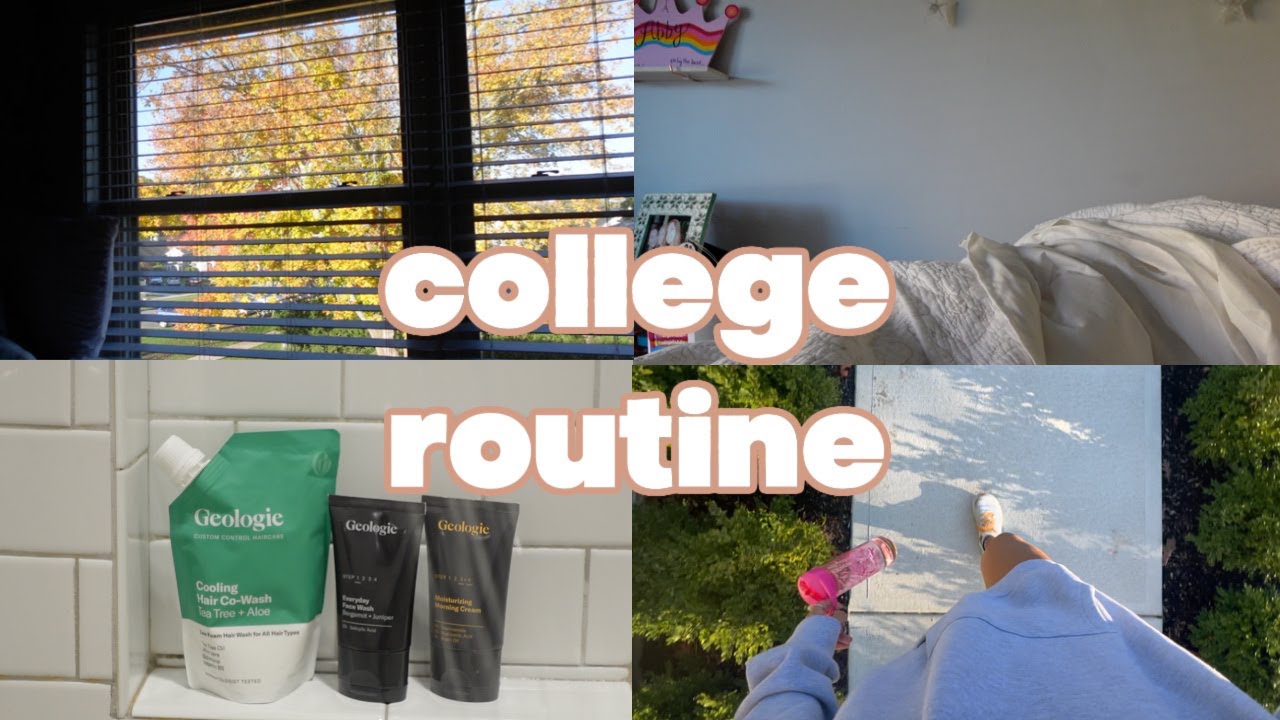 making my college routine | skin care + co wash, working out, homework
