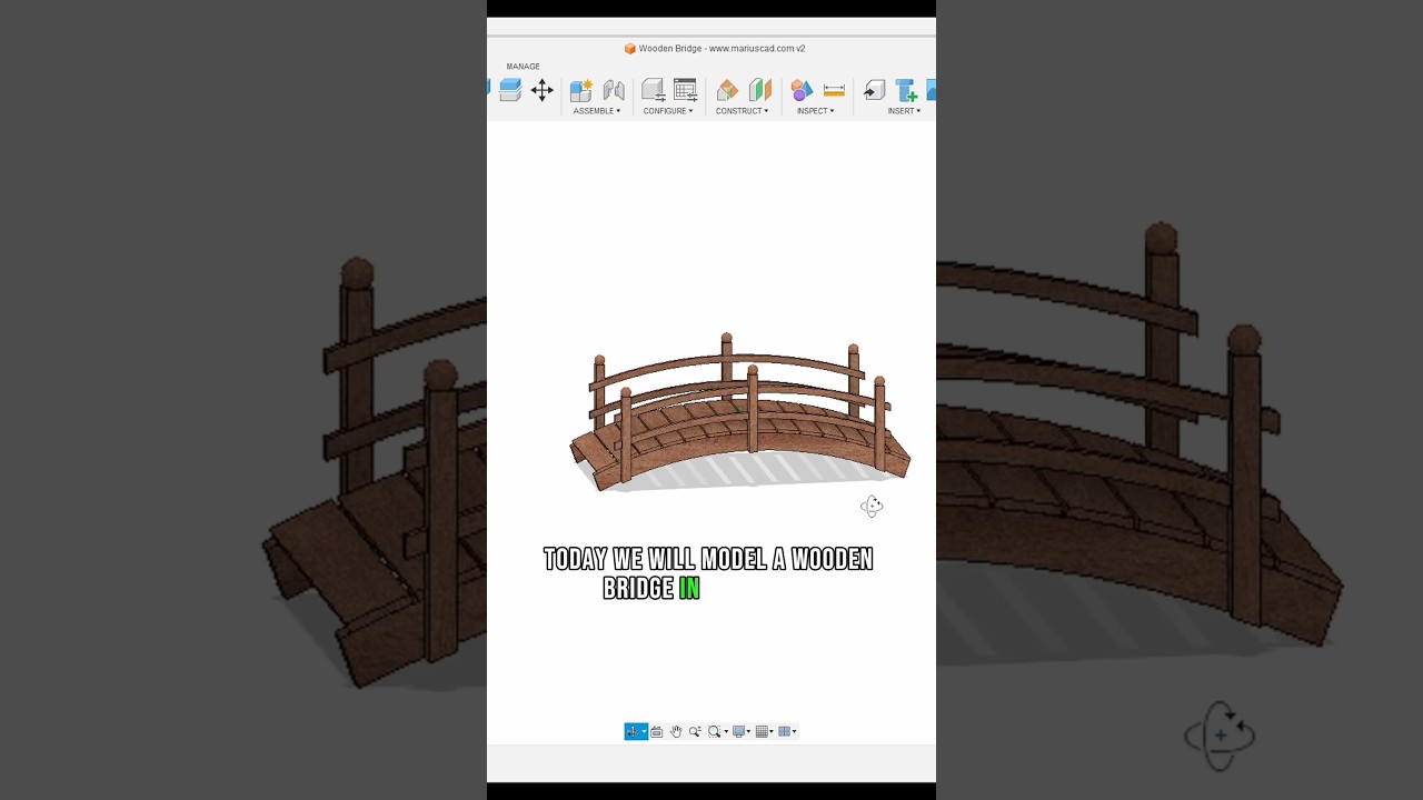3D Wooden Bridge in Fusion 360! 