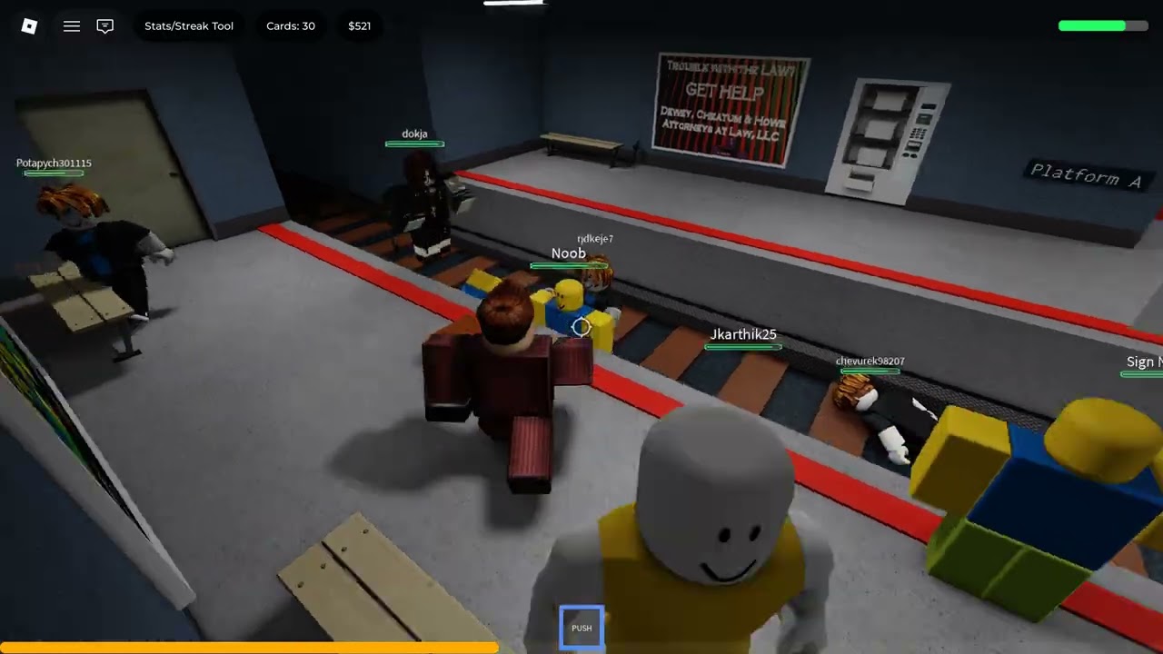 normal gameplay of fight in a train station simulator game