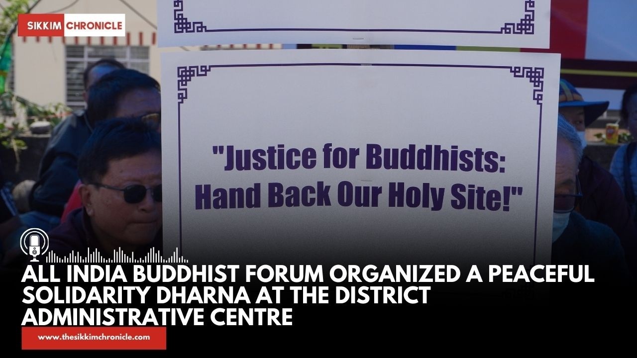 All India Buddhist Forum organized  peaceful solidarity dharna at the District Administrative Centre